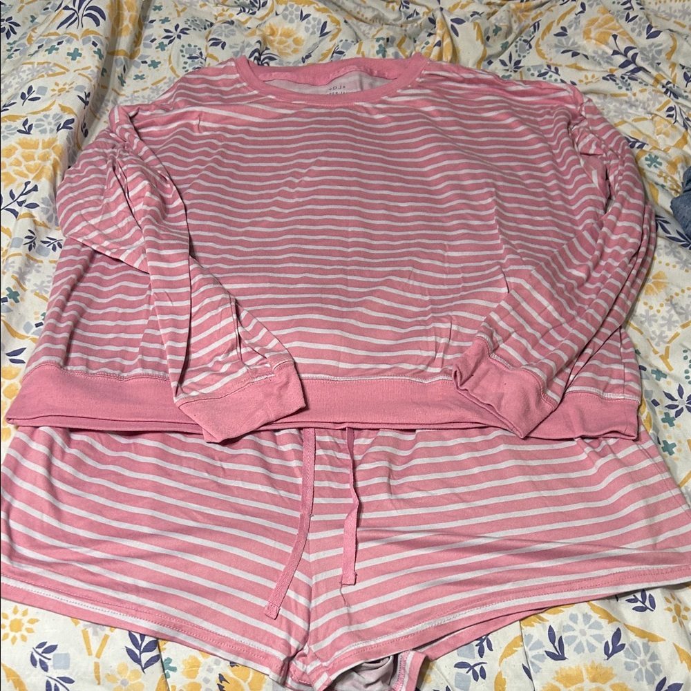 Draper James Pink Striped Pajama Set